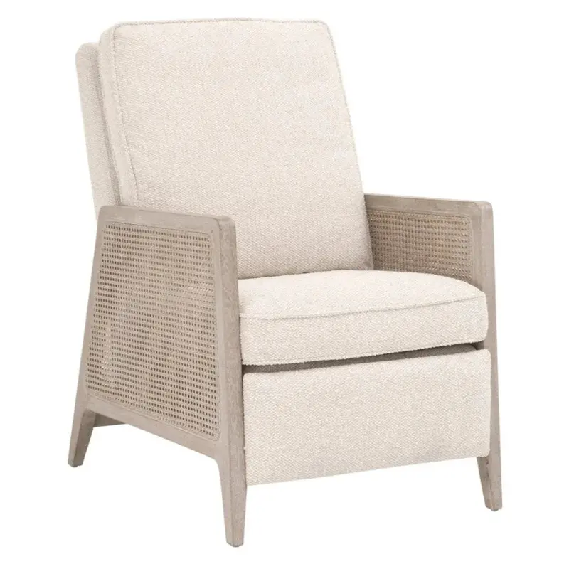 Leone Cream Fabric Reclining Lounge Chair 1