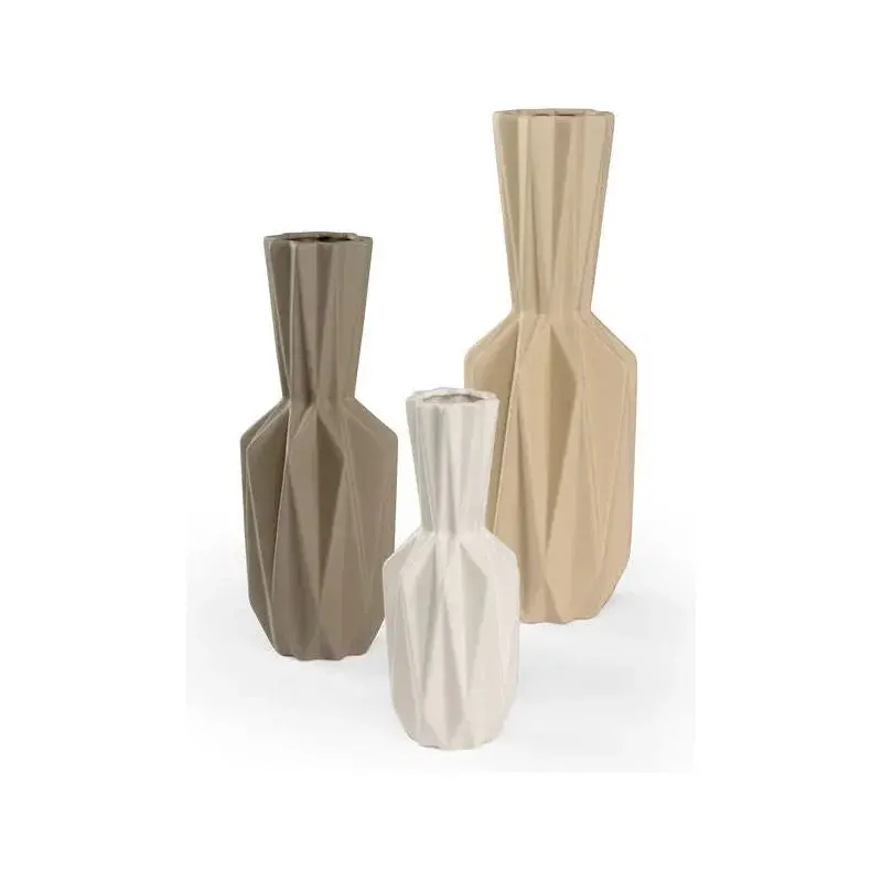 Lerdorf Modern Geometric Ceramic Vase Set (3-Piece) 1