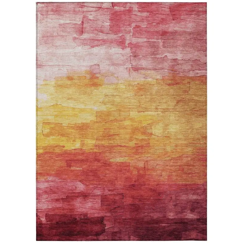 Lethrae Pink Contemporary Indoor-Outdoor Rug – Fast-Drying Washable Floor Cover 2