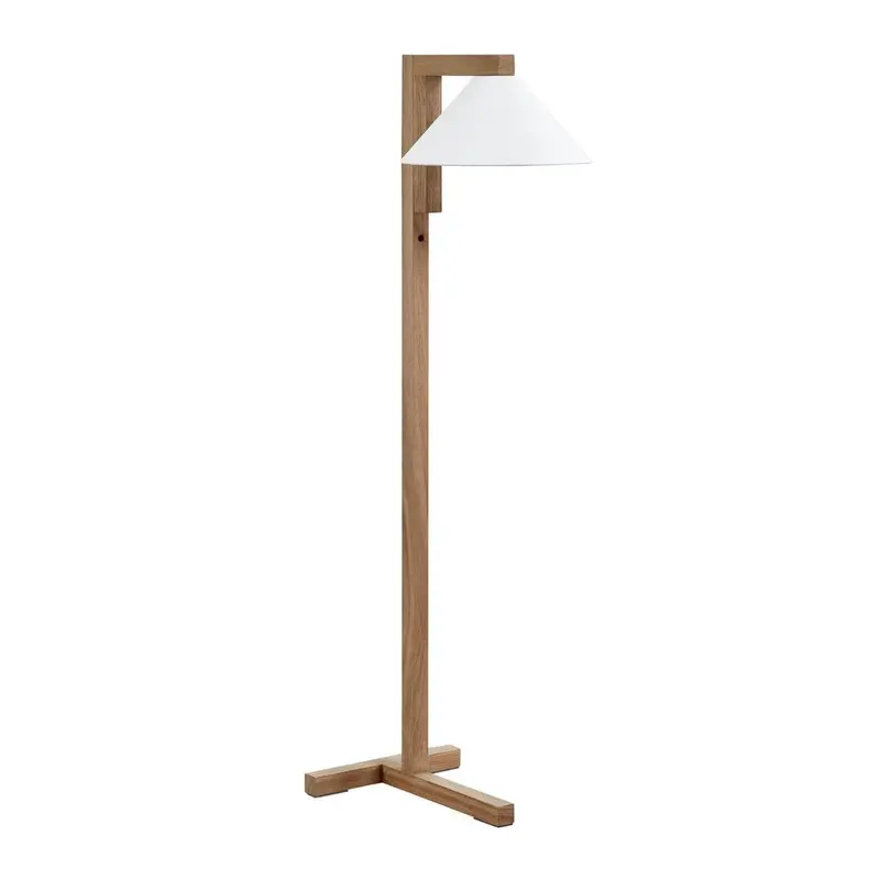Letta Standing Floor Lamp In Natural Wood With Textured Finish 1