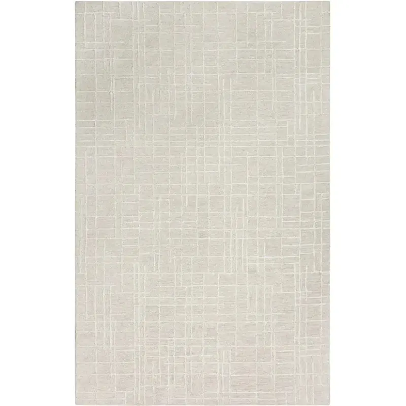 Light Beige Geometric Living Room Rug 1
