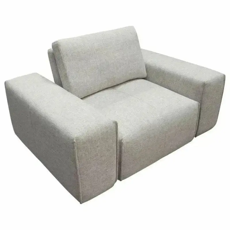 Light Grey 1-Seater Modular Chair With Adjustable Backrest 1