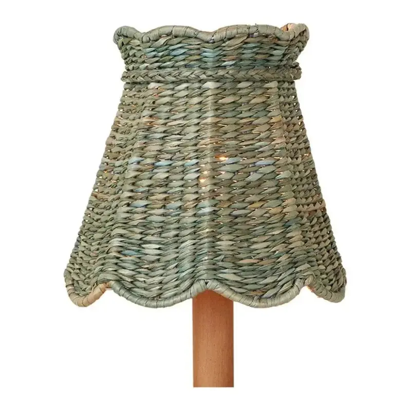 Light Teal Seagrass Tapered Chandelier Shade – Annabelle Collection 1