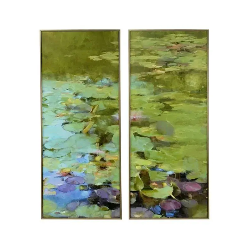 Lily Pond Reflections Wood-Framed Art Print 1