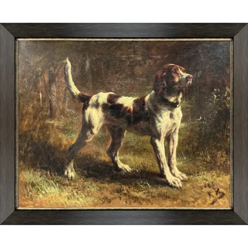 Limier Briquet Hound Portrait In Brown Frame 1