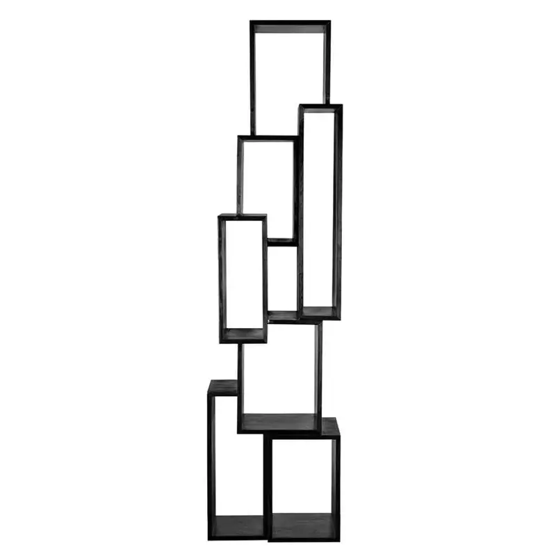 Lincoln Black Wooden Etagere Shelf Unit – 4-Tier Design 1