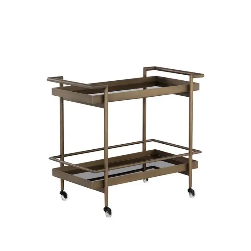 Livingston Steel-And-Glass Bar Cart For Modern Entertaining 1