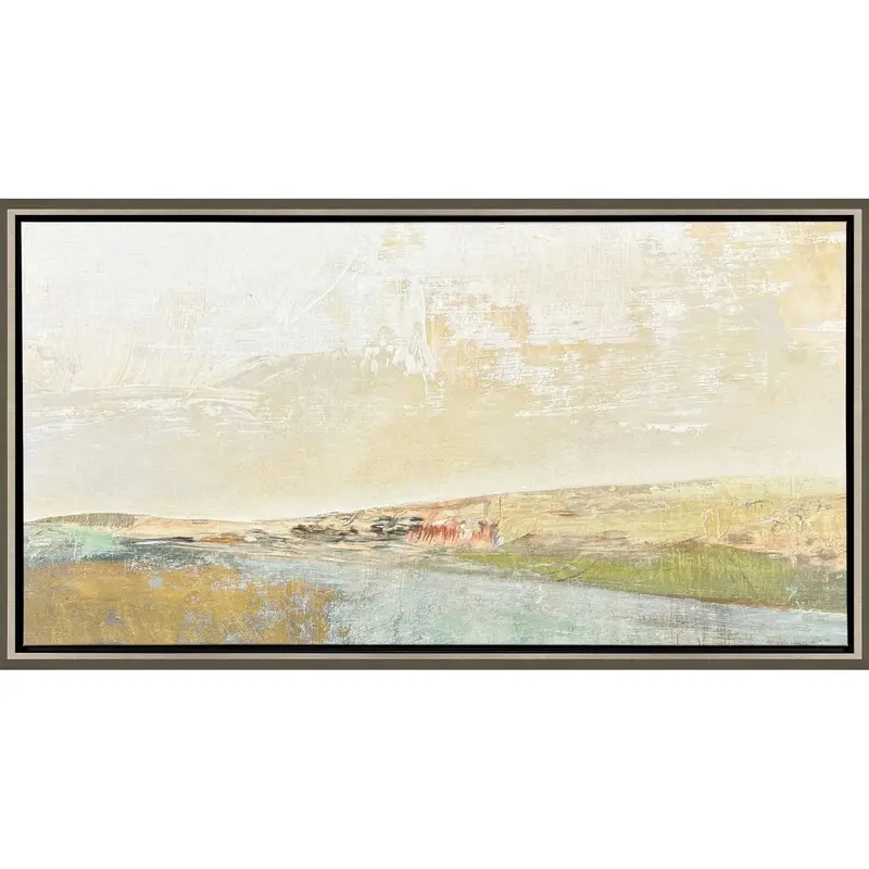 Long Lines Abstract Green Canvas Art Print 1