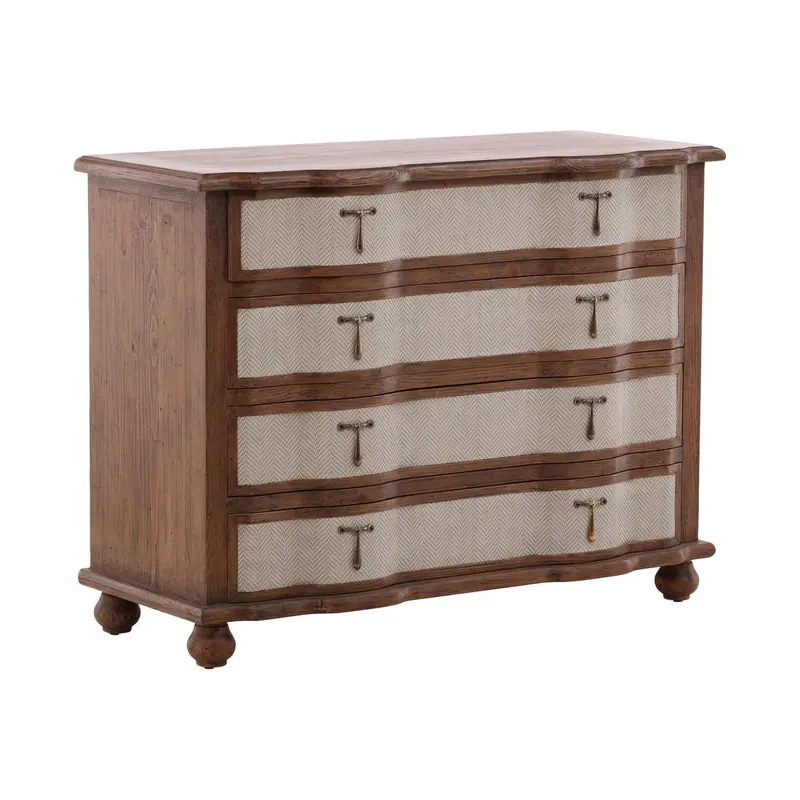 Lorraine Four-Drawer Wooden Chest Featuring Warm Tones And Refined Craftsmanship 1