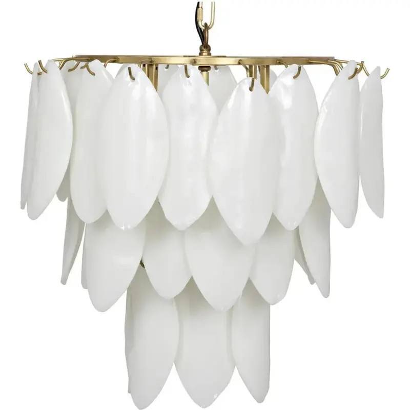 Lotus Handcrafted Metal-And-Glass Chandelier 1