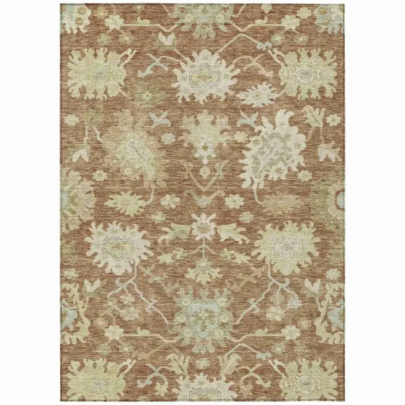 Louis Burnt Orange Washable Rug – Rich Autumn Hue For Decks & Living Spaces 2