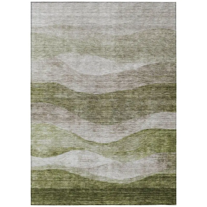 Louisa Green Indoor-Outdoor Area Rug – Machine Washable Floor Mat 2