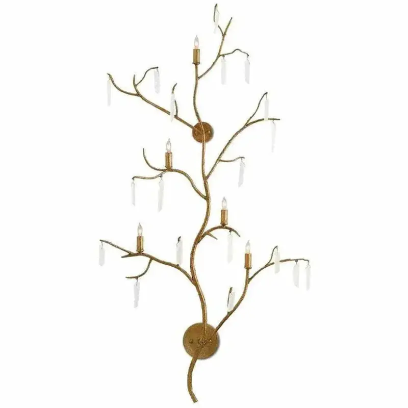 Lucerne Wall Sconce – Washed Gold Finish With Natural Forest-Inspired Detailing 1