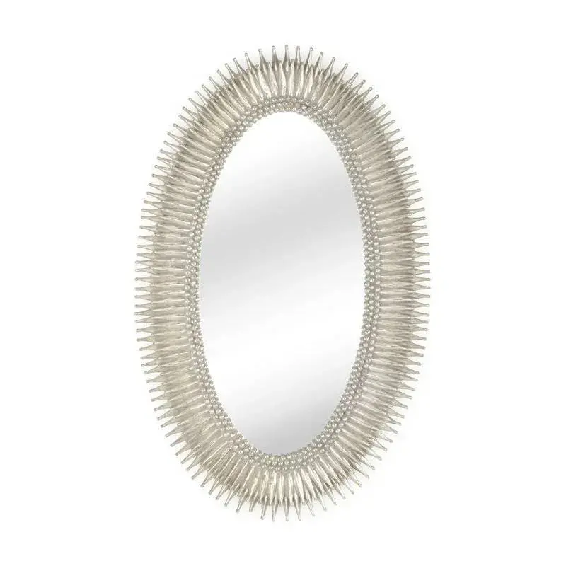Lucius Elegant Oval Wall Mirror In Satin Brass 1