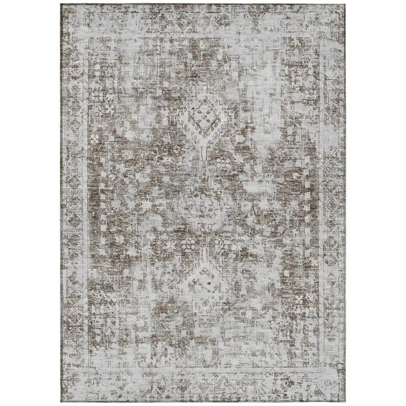 Lurea Brown Indoor-Outdoor Area Rug – Rustic Washable Floor Mat 2