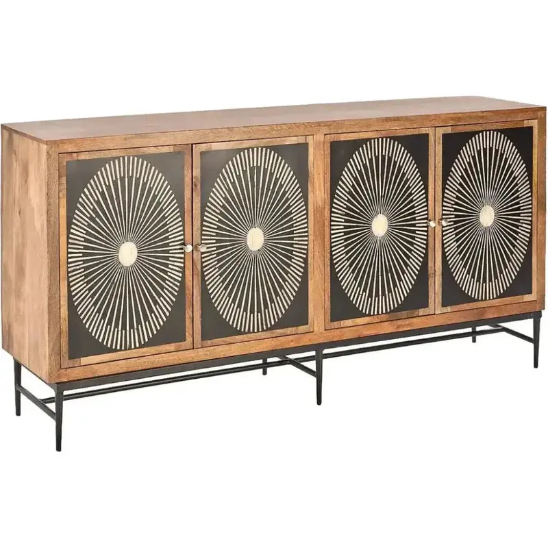 Luritha Bone-Inlay Four-Door Sideboard – Handcrafted Detail 1