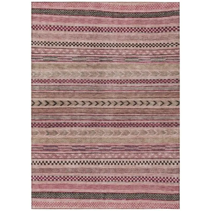 Luthyra Pink Washable Indoor/Outdoor Rug – Soft Color, Lightweight & All-Season Use 2
