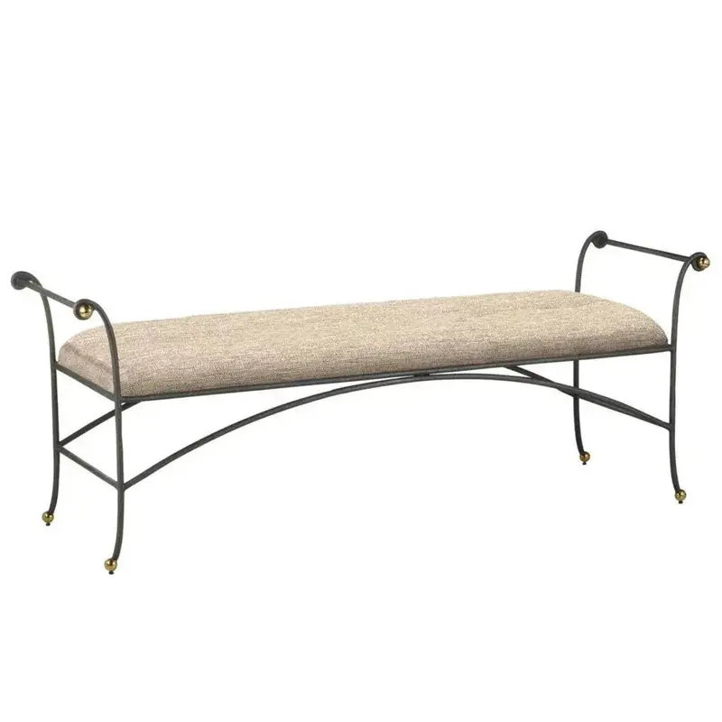 Mabel Steel Frame Bedroom Bench – Industrial-Modern Platform Seat 1