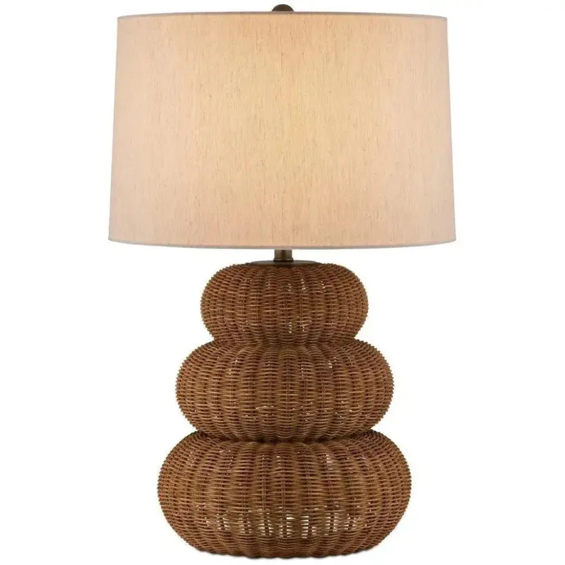 Mabrouka Natural Rattan And Bronze Table Lamp 1