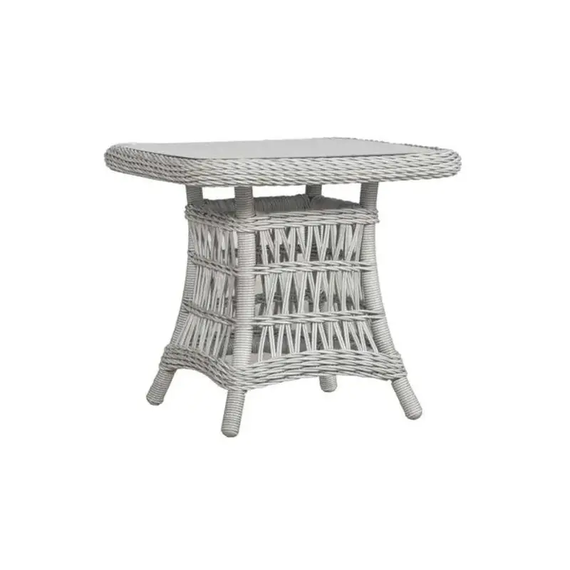 Mackinac All-Weather Wicker End Table – Square Patio Accent 1