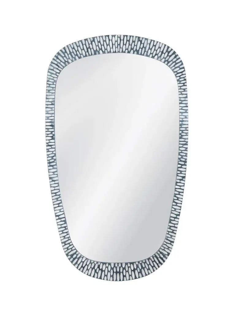 Maddox Contemporary Grey Resin Wall Mirror 1