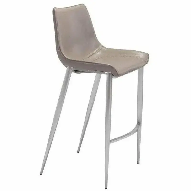 Magnus Gray And Reflective Silver Bar Chairs – Pair 1