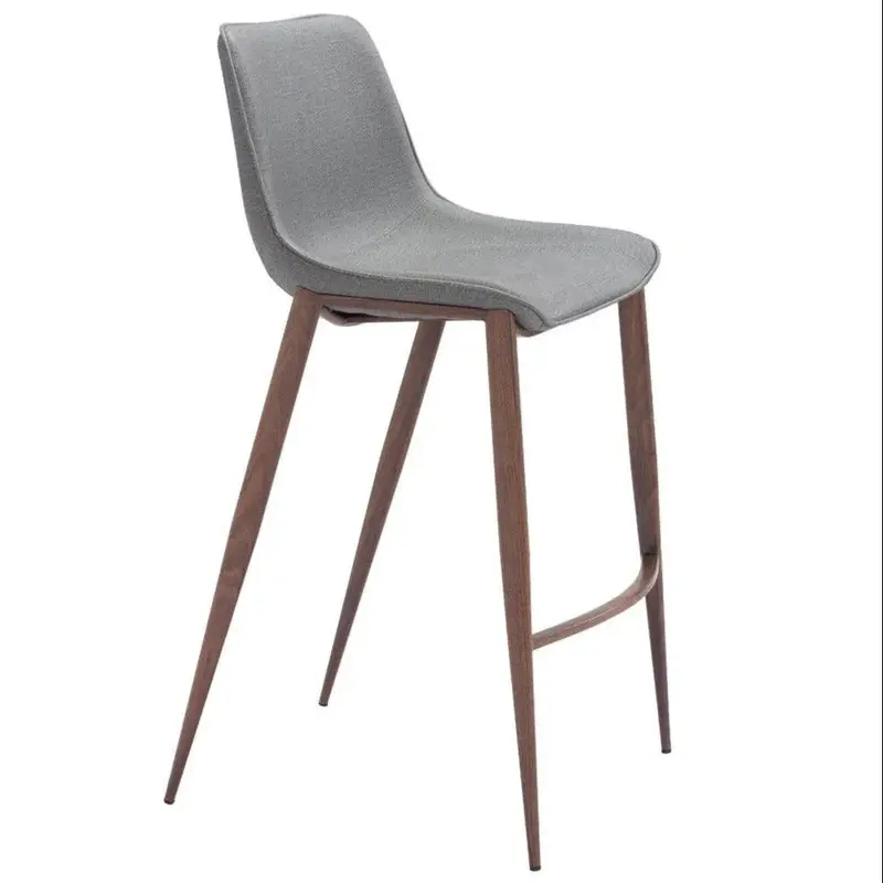Magnus Slate Gray And Walnut Barstools (Set Of 2) 1