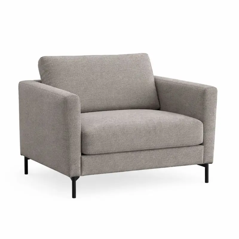 Maison Elegant High-Arm Fabric-And-Leather Lounge Chair 1