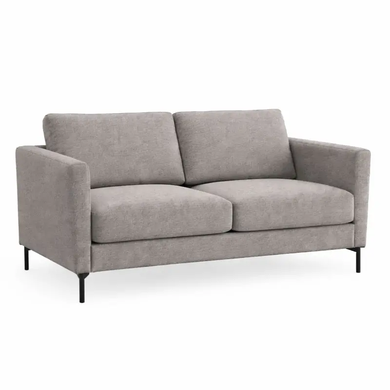 Maison Elegant High-Arm Fabric-And-Leather Loveseat 1