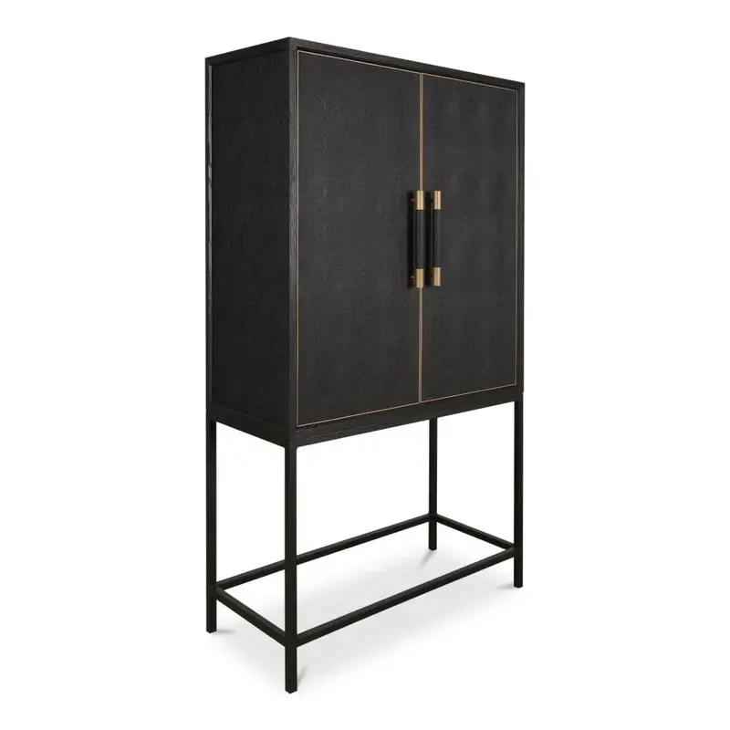 Mako Black Oak Bar Cabinet With Premium Storage 1
