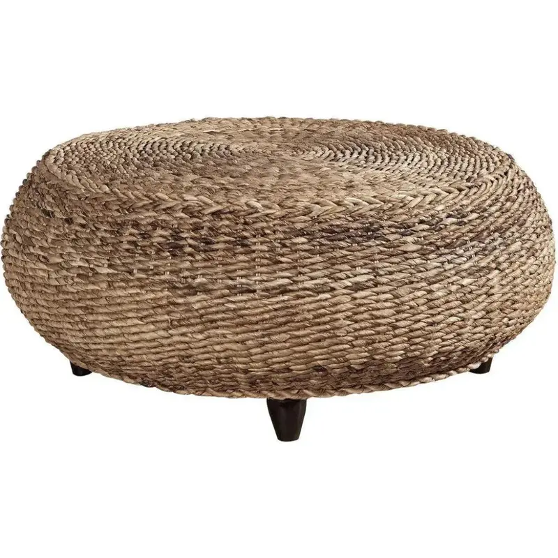 Mandalay Ottoman With Solid Wood Frame And Soft Upholstery 1