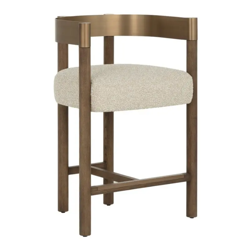 Manolo Cream Linen-Blend Counter Stool 1