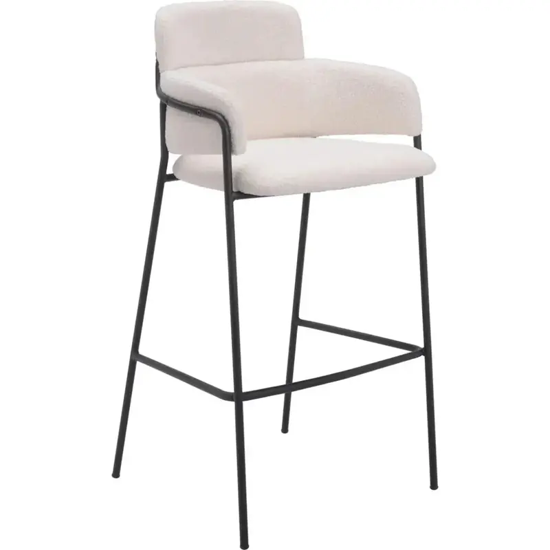 Marcel Cream Barstools – Soft-Tone Upholstered Pair 1