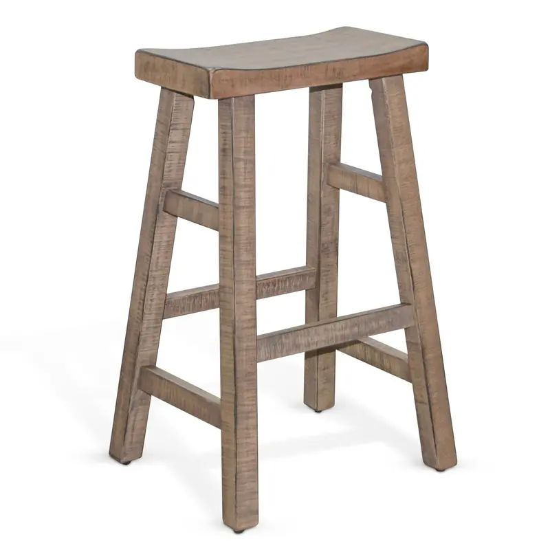 Marina Saddle-Seat Wooden Barstools – Set Of 2 1