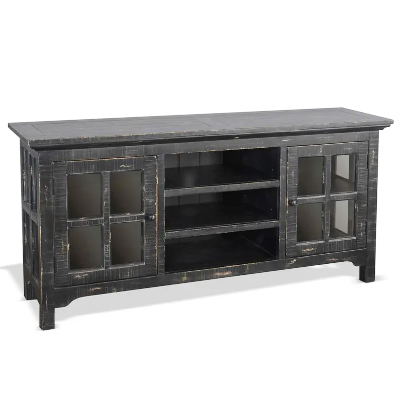 Marina Two-Door Wood Media Console With Clean Lines 1