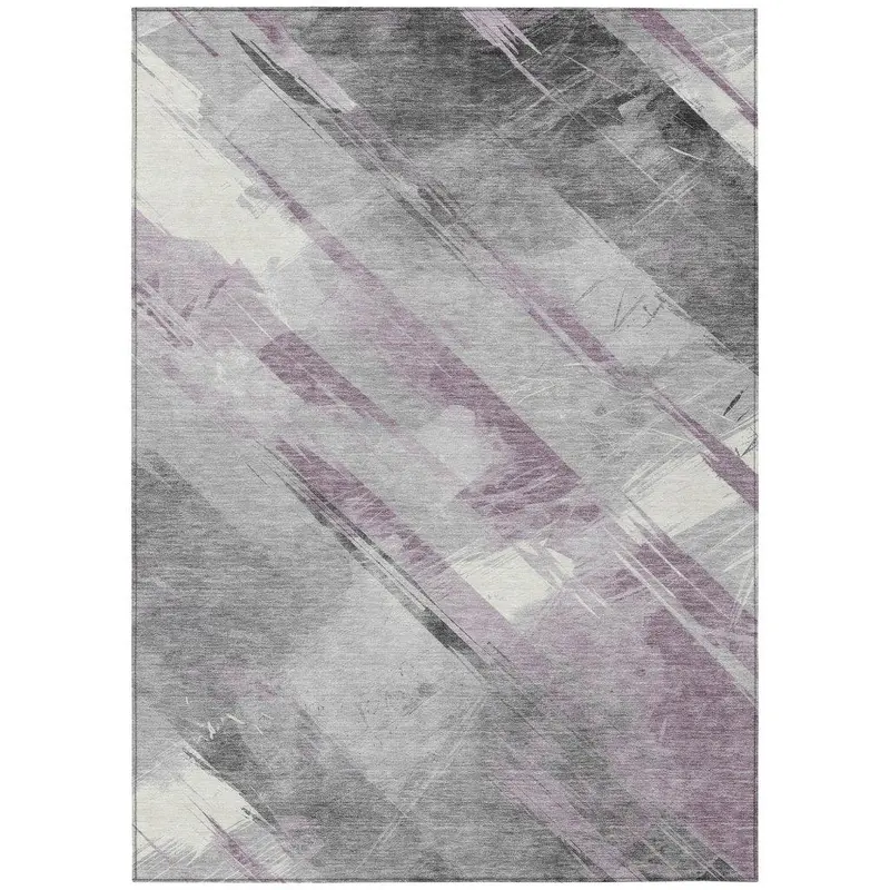 Marisse Purple Stain-Repellent Patio Rug 2