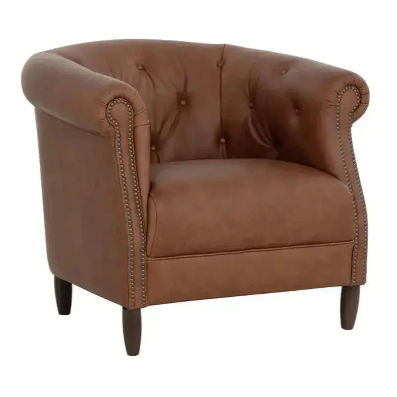 Marjorie Accent Lounge Chair In Rich Leather 1