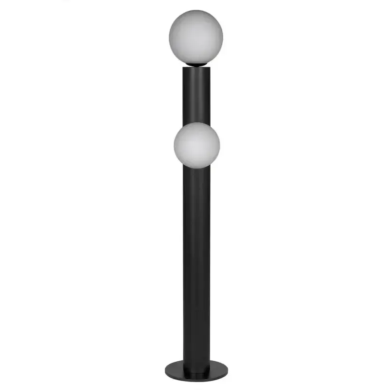 Marlowe Frosted Glass Globe Floor Lamp With Steel Base 1
