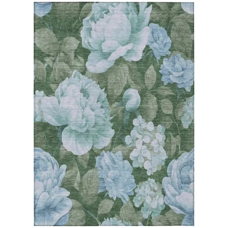 Maroque Navy Blue Washable Indoor/Outdoor Area Rug 2