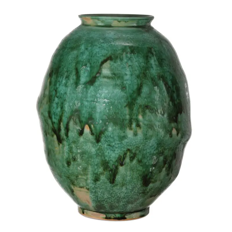 Marrakesh-Inspired Green Glazed Porcelain Vase 1