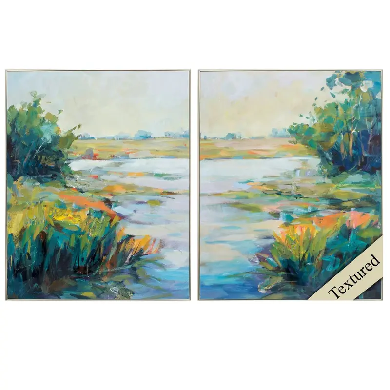 Marsh Colors Nature-Inspired Framed Wall Art – 2-Piece Green Set 1