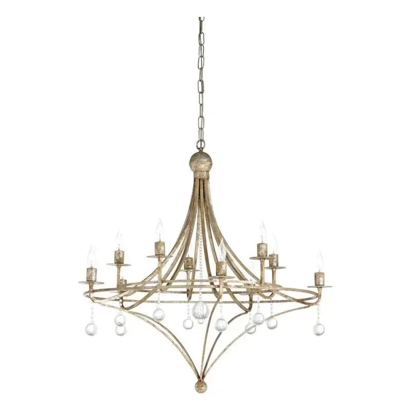 Martha 10-Bulb Silver Crystal Chandelier 1