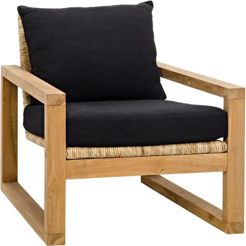 Martin Teak Armchair With Black Woven Seat 1