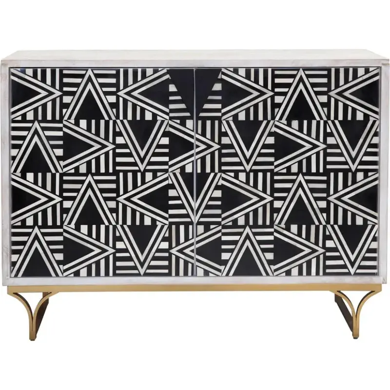 Martina Black Bar Cabinet With Resin Inlay 1