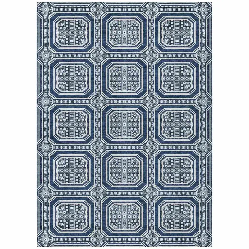 Maruna Blue Nautical Indoor-Outdoor Rug – Marine-Grade Washable Floor Cover 2