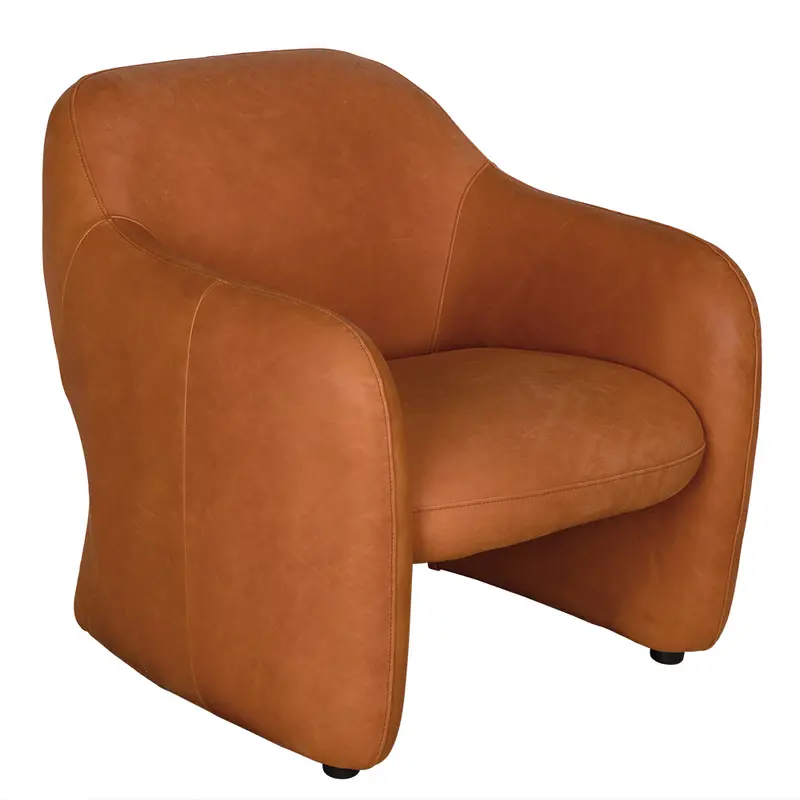 Marx Roman Red Leather Club Chair With Rolled Arms 1