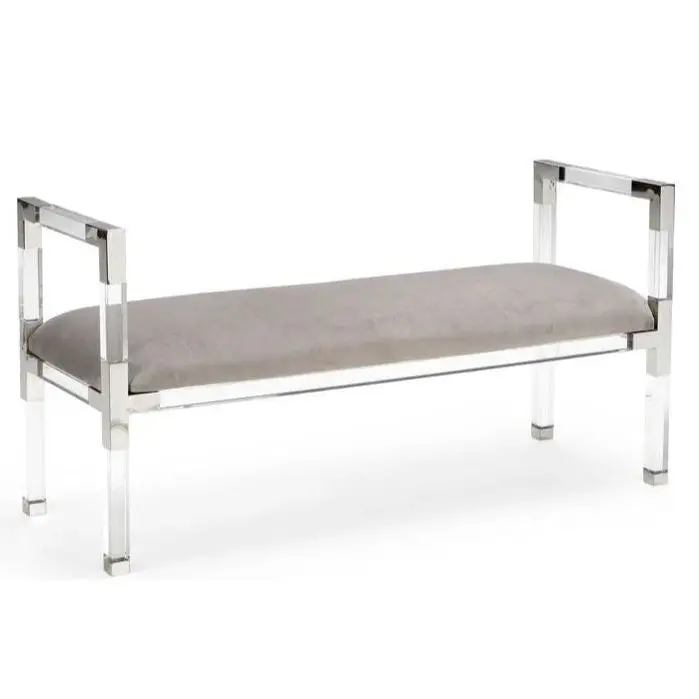 Master Suite Bedroom Bench Featuring Sleek Acrylic Frame 1