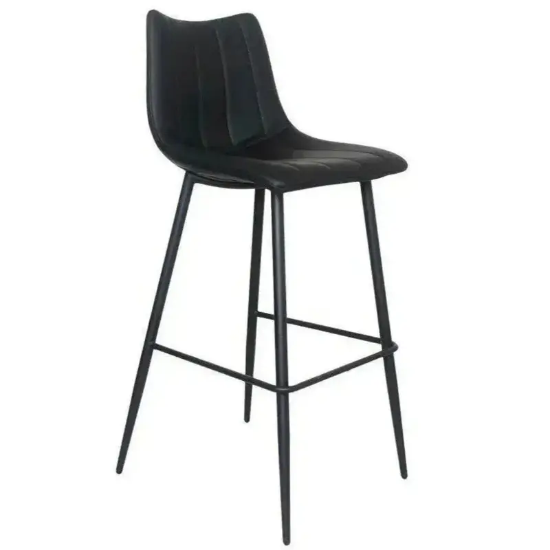 Matte Black Contemporary Barstools – Set Of Two 1