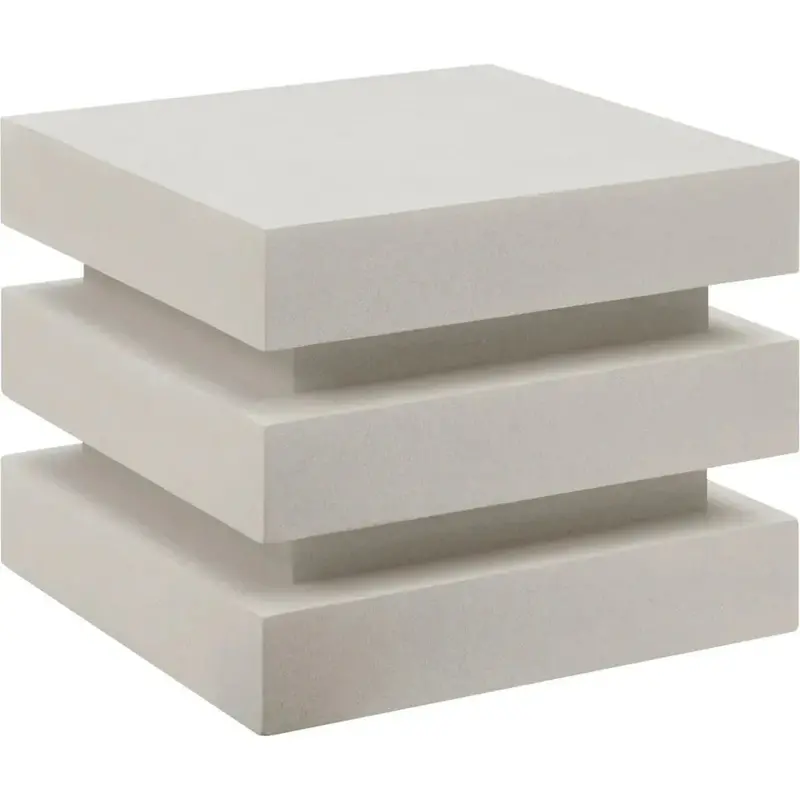 Meditation White Short Block Outdoor End Table 1