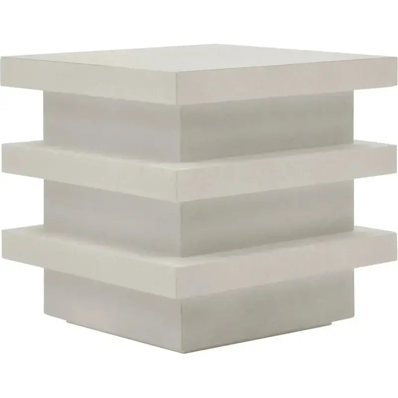 Meditation White Tall Block Outdoor Accent Table 1